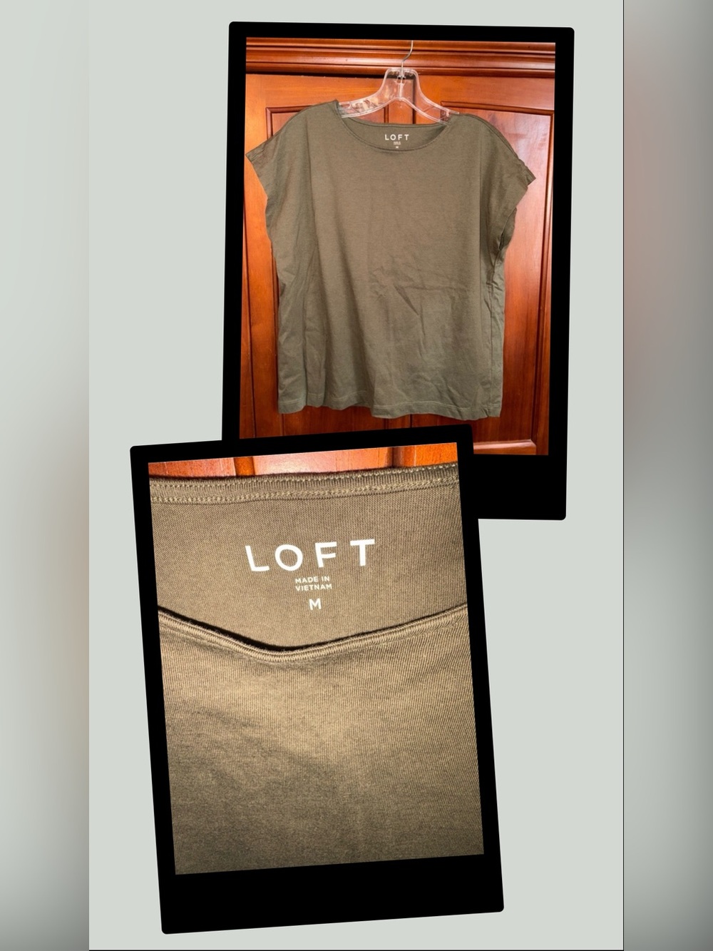 LOFT Women's Short Sleeve Olive Green top #1446